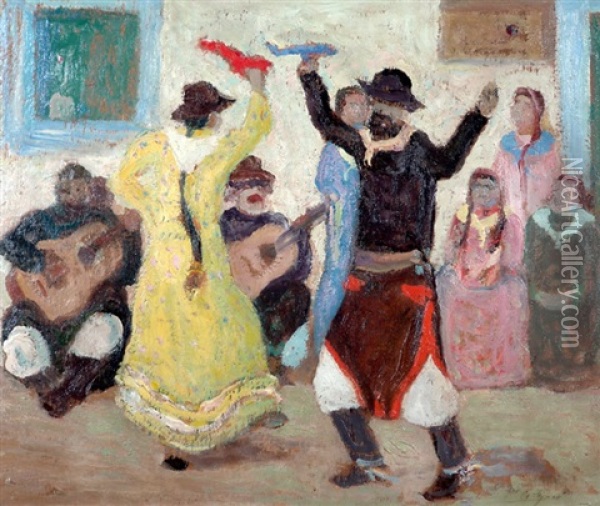 El Sombrerito, Baile Campero Oil Painting - Pedro Figari