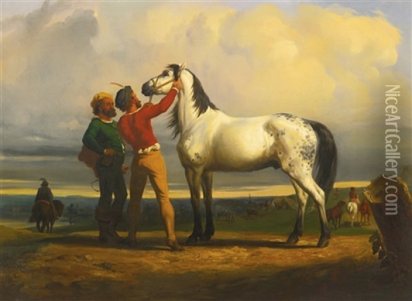 The Grey Horse (at The Horse Fair) Oil Painting - Rosa Bonheur