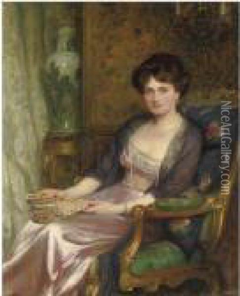 Portrait Of Mrs George Pinckard Oil Painting - Dicksie Frank