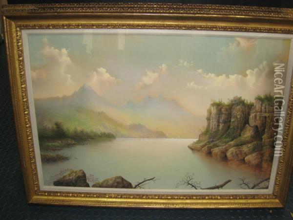River Scene Oil Painting - George Douglas Brewerton