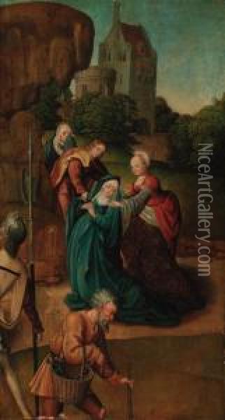 The Madonna Swooning At The Foot Of The Cross With The Threemarees Oil Painting - Jan Provost
