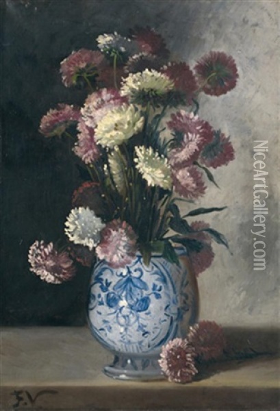 Bouquet De Fleurs Oil Painting - Floris Hendrik Verster