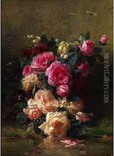 Blumenstillleben Oil Painting - Jean-Baptiste Robie