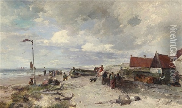 Hollandisches Strandleben Oil Painting - Gregor von Bochmann the Elder