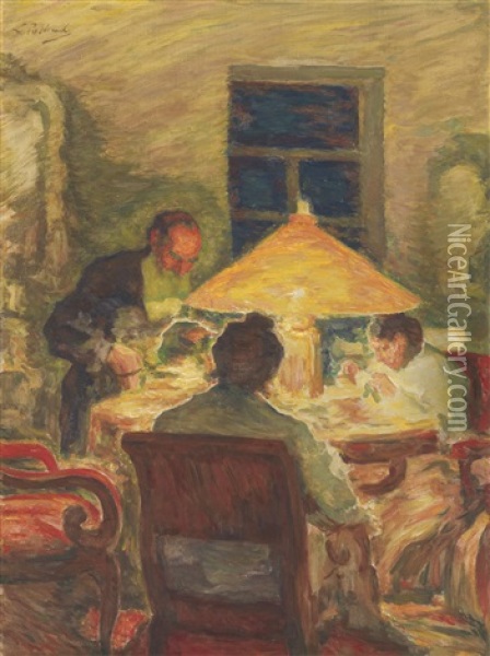 Leo Tolstoy With His Family Oil Painting - Leonid Osipovich Pasternak