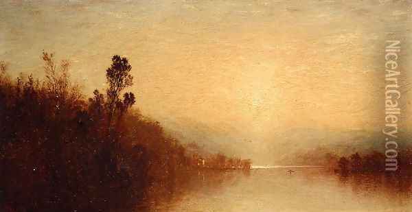 View of Lake George Oil Painting - John Frederick Kensett