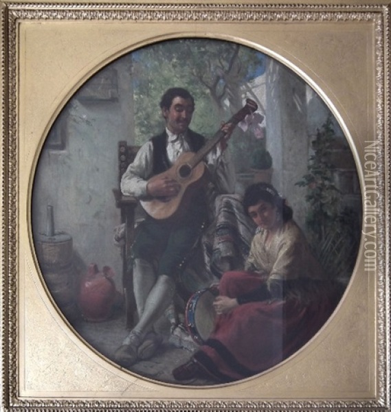 Spanish Musicians Oil Painting - John Haynes-Williams