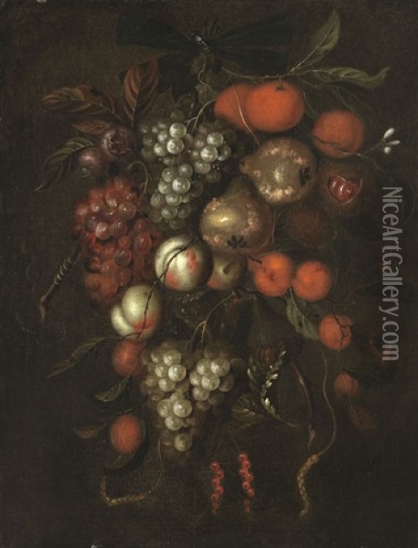 Fruchtgehange Am Band Oil Painting - Ottmar Elliger the Elder