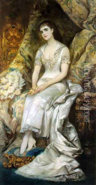 An Elegant Lady Oil Painting - Hans Makart