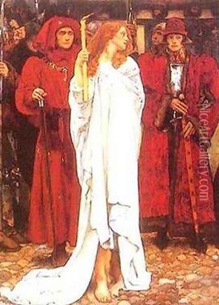 The Penance of Eleanor, Duchess of Gloucester (detail) Oil Painting - Edwin Austin Abbey