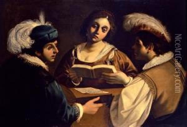 Il Concertino 
San Sebastiano Curato Dall'angelo Oil Painting - Giovanni Baglione