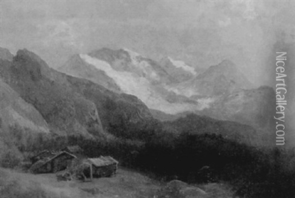 Mountain View Oil Painting - Hermann Herzog