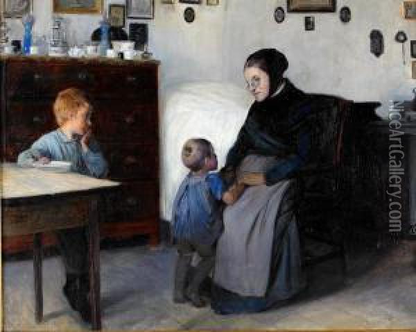 Interior Oil Painting - Knud Larsen