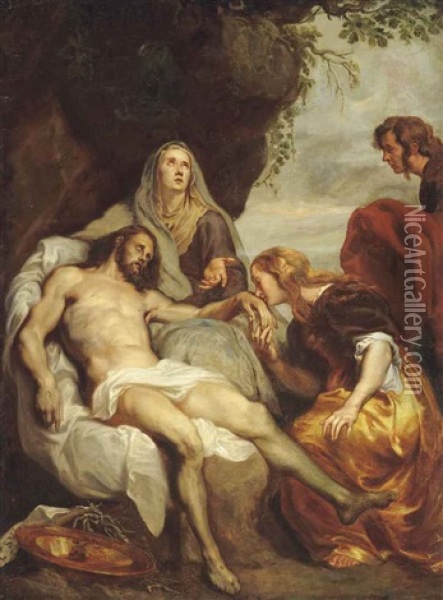The Lamentation (after Sir Anthony Van Dyck) Oil Painting - Desire Lesij