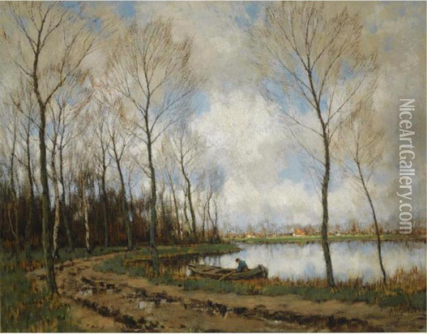 View Of The Vordense Beek Oil Painting - Arnold Marc Gorter