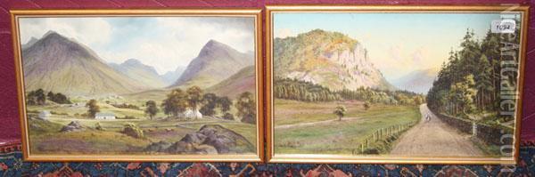 Site Of Massacre At Glencoe And The Pass At Galltair Oil Painting - Edward Horace Thompson