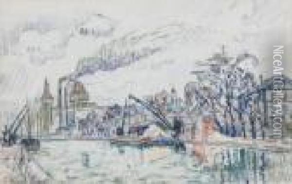 Canal De L'ourcq Oil Painting - Paul Signac