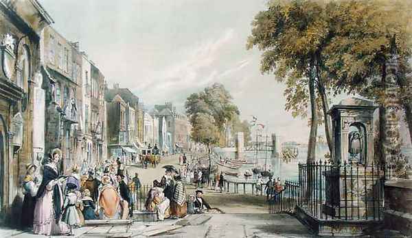 View of Cheyne Walk, Chelsea, 1840 Oil Painting - William Parrott