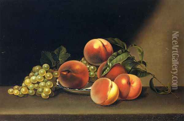 Peaches and Grapes Oil Painting - Joseph Biays Ord