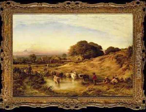 Sunset 1860 Oil Painting - John Linnell