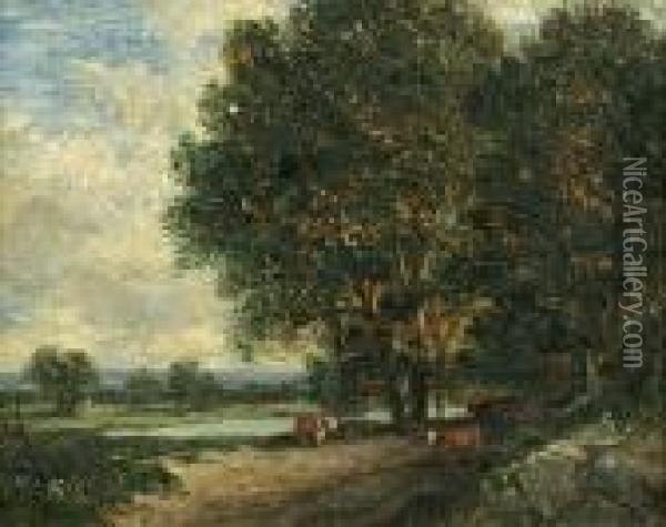 At Chapinville, Connecticut Oil Painting - David Johnson