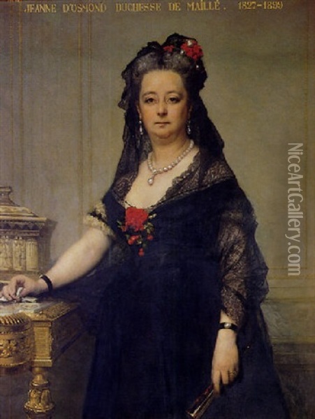Portrait De Jeanne D'osmond, Duchesse De Maille Oil Painting - Felicie (Fournier) Schneider