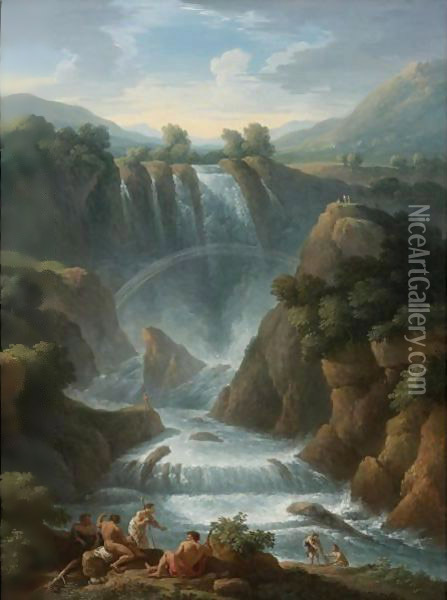 The Marmore Waterfalls At Terni Oil Painting - Jan Frans Van Bloemen (Orizzonte)