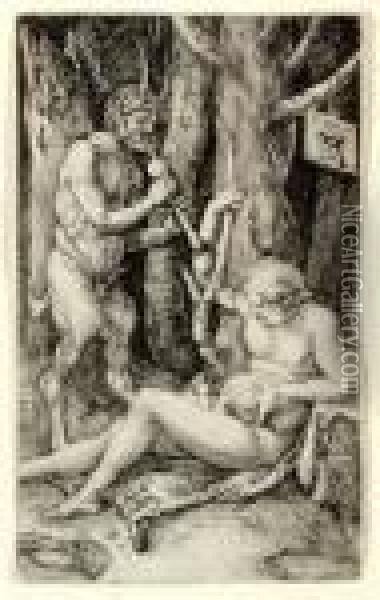 The Satyr's Family Oil Painting - Albrecht Durer