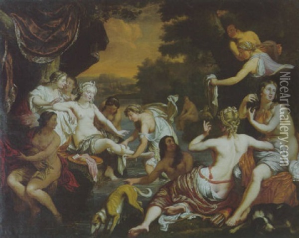 Das Bad Der Diana Oil Painting - Hermann Collenius