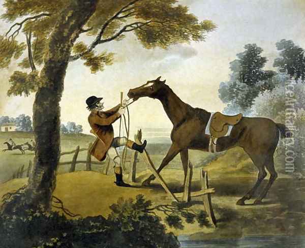 Proof of Bottom, from The Pytchley Hunt, engraved by F. Jukes 1745-1812, 1790 Oil Painting - Charles Lorraine Smith