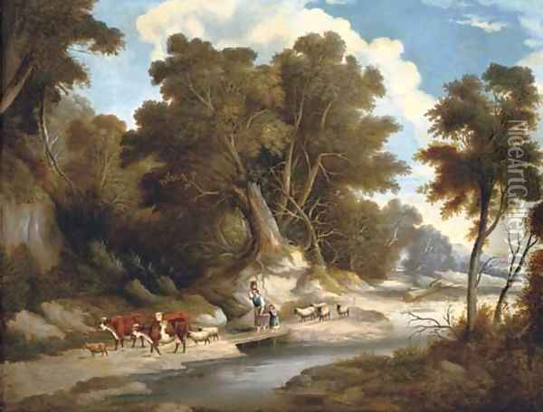 The road to market Oil Painting - English School