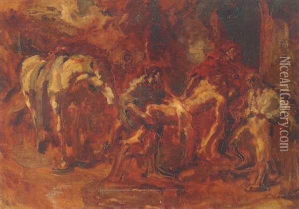 The Ood Samaritan Oil Painting - Johannes Hendricus Jurres