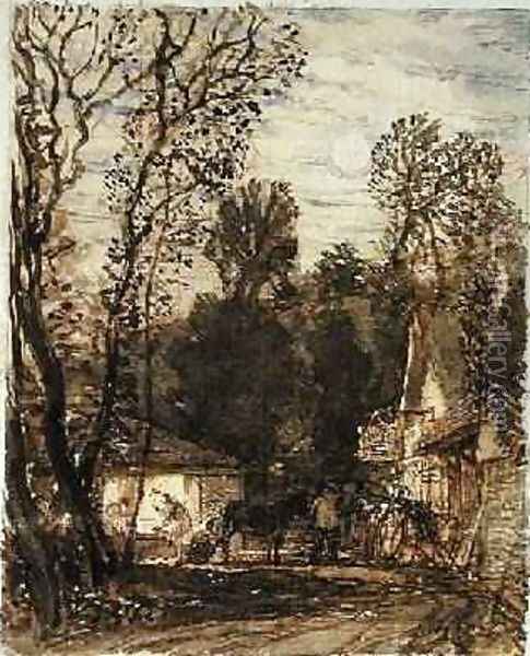 The Wayside Smithy Oil Painting - Samuel Palmer