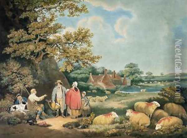 The Shepherds Oil Painting - George Morland