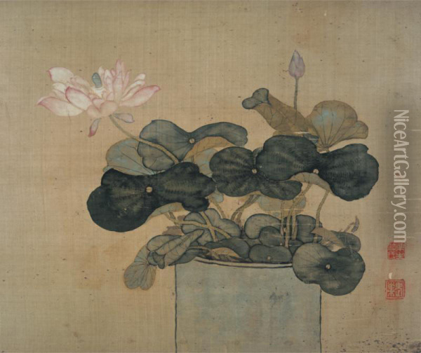 Modern Chinese Paintings From An Asian Private Collection
 

 
 
 

 
 Lotus Oil Painting - Ju Chao