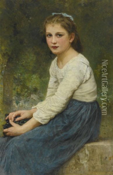 Jeune Fille Aux Raisins Oil Painting - William-Adolphe Bouguereau