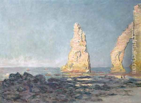 Aiguille d'Etretat, maree basse Oil Painting - Claude Oscar Monet