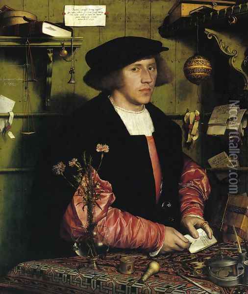 Portrait of the Merchant Georg Gisze 1532 Oil Painting - Hans Holbein the Younger