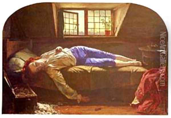 The Death of Chatterton Oil Painting - Henry Wallis
