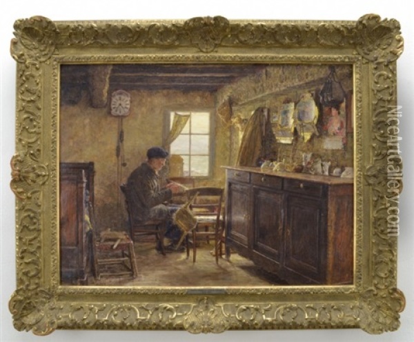 Fiskare Knyter Nat Oil Painting - Marie Francois Firmin-Girard