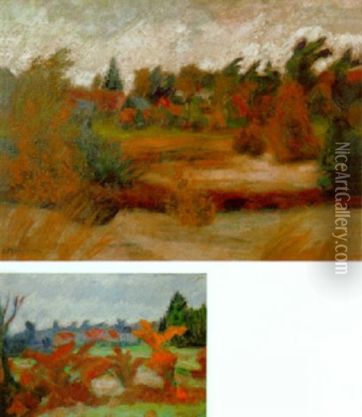 Herbstlandschaft Oil Painting - Otto Modersohn