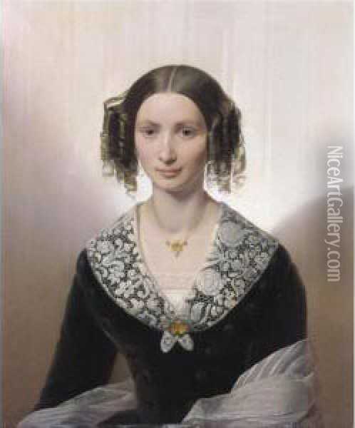 Ritratto Della Contessa Francesca Pallavicini Reina Oil Painting - Giuseppe Molteni