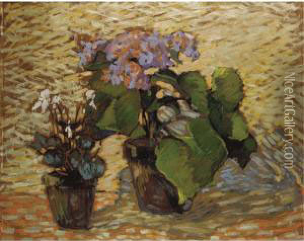 Pots De Geraniums Oil Painting - Robert Antoine Pinchon