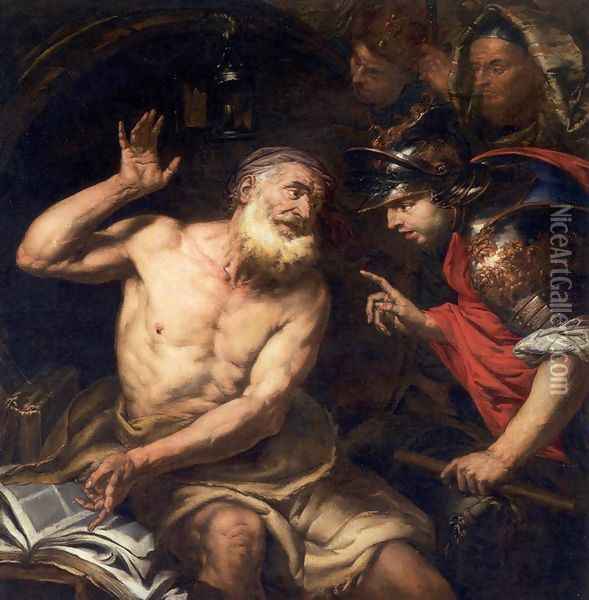 Diogenes and Alexander c 1650 Oil Painting - Giovanni Battista Langetti
