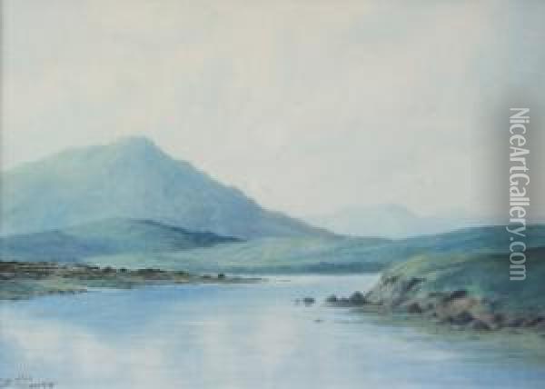 Lake And Mountain Lanscape Oil Painting - Douglas Alexander