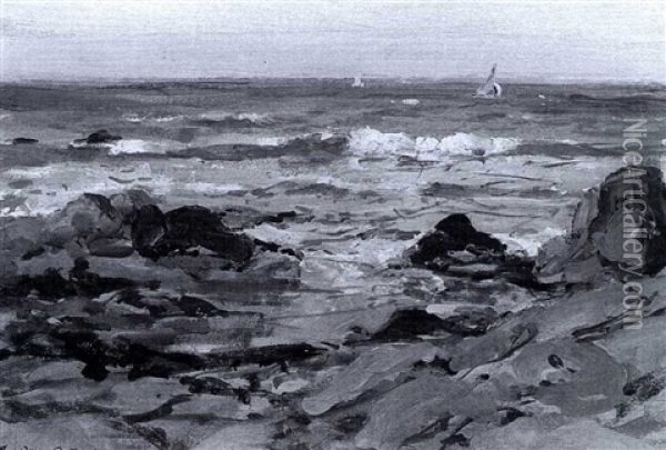 Sea At Ballycastle Oil Painting - James Humbert Craig