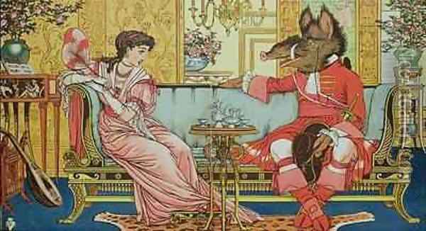 Illustration from Beauty and the Beast 2 Oil Painting - Walter Crane