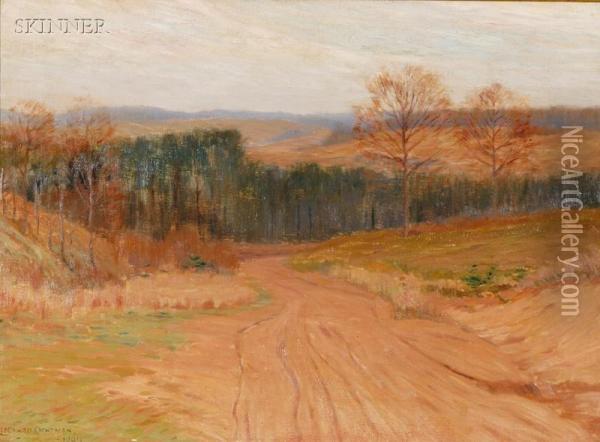 On The Country Road Oil Painting - Leonard Ochtman