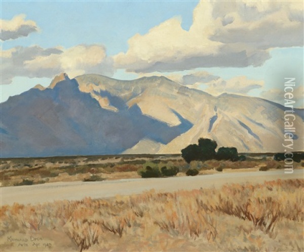 Ridge And Rillito, Arizona Oil Painting - Maynard Dixon