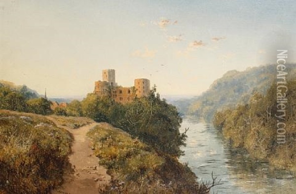 Goodrich Castle On The River Wye Oil Painting - Edward H. Niemann